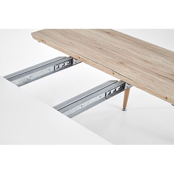 Table extensible EDWARD blanc / chêne san remo (2p=1ks)