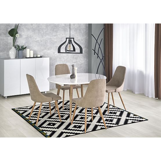 Table extensible EDWARD blanc / chêne san remo (2p=1ks)