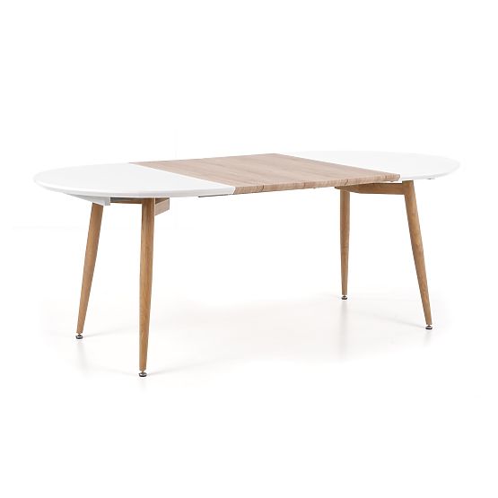 Table extensible EDWARD blanc / chêne san remo (2p=1ks)