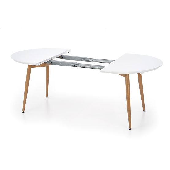Table extensible EDWARD chêne miel / blanc; pieds: chêne miel (2p=1ks)