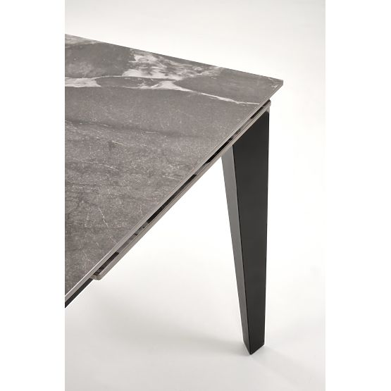 Table extensible FELIX, plateau - marbre gris, pieds - noirs (2p=1ks)