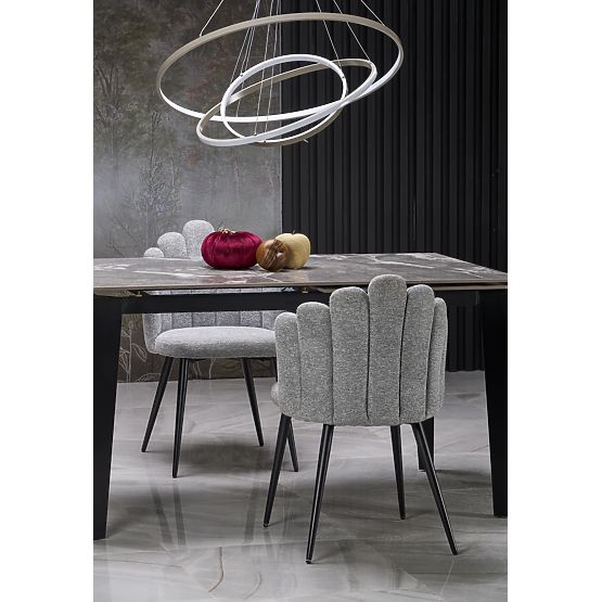 Table extensible FELIX, plateau - marbre gris, pieds - noirs (2p=1ks)