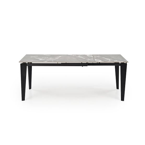 Table extensible FELIX, plateau - marbre gris, pieds - noirs (2p=1ks)