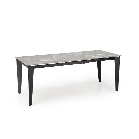 Table extensible FELIX, plateau - marbre gris, pieds - noirs (2p=1ks)
