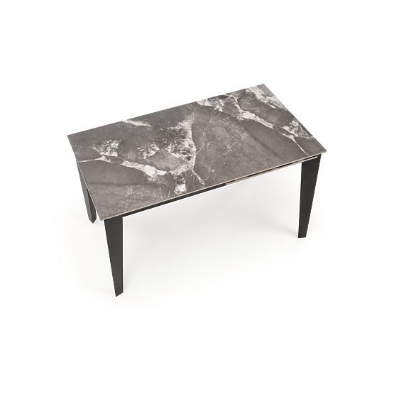 Table extensible FELIX, plateau - marbre gris, pieds - noirs (2p=1ks)