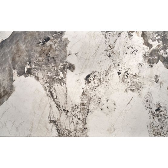 Table extensible FERNANDO, plateau - marbre blanc, pieds - noirs (3p=1ks)