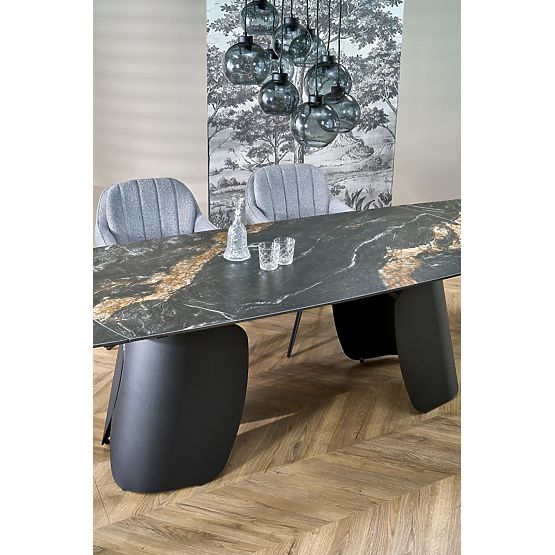Table extensible FORUM, marbre noir / noir (3p=1ks)
