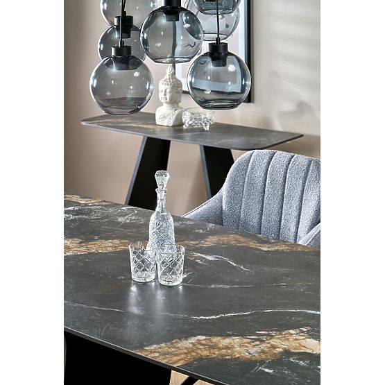 Table extensible FORUM, marbre noir / noir (3p=1ks)