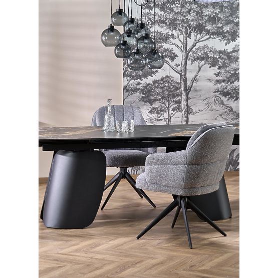 Table extensible FORUM, marbre noir / noir (3p=1ks)