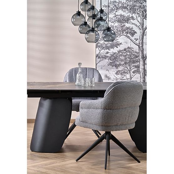 Table extensible FORUM, marbre noir / noir (3p=1ks)