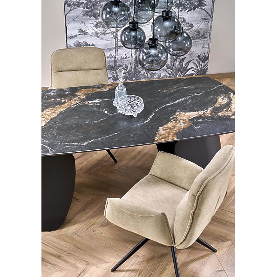 Table extensible FORUM, marbre noir / noir (3p=1ks)