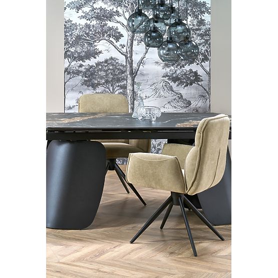 Table extensible FORUM, marbre noir / noir (3p=1ks)