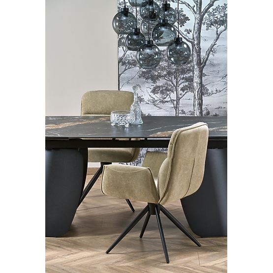 Table extensible FORUM, marbre noir / noir (3p=1ks)