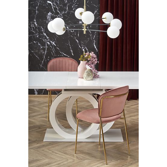 Table extensible GALARDO, blanc / doré (3p=1ks)