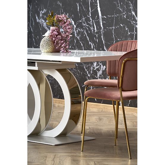 Table extensible GALARDO, blanc / doré (3p=1ks)