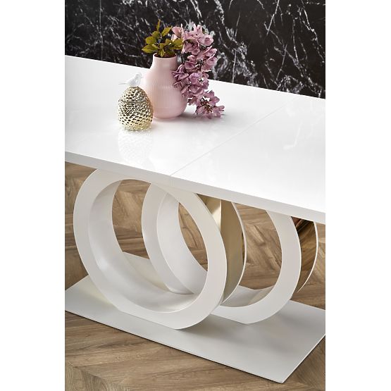 Table extensible GALARDO, blanc / doré (3p=1ks)