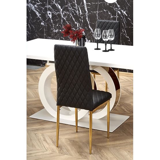 Table extensible GALARDO, blanc / doré (3p=1ks)