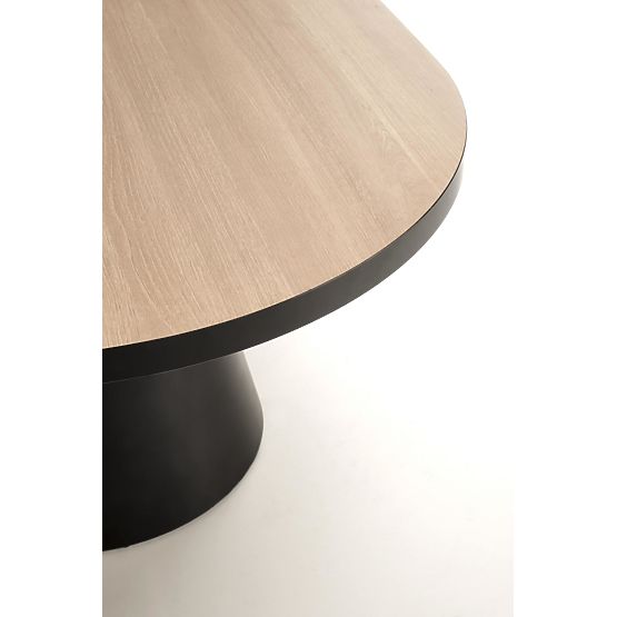 Table extensible GIACOMO, plateau - naturel, pied - noir (2p=1ks)