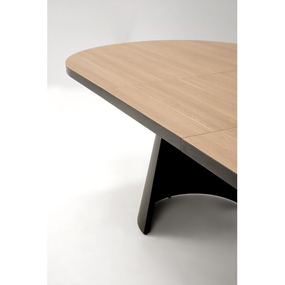 Table extensible GIACOMO, plateau - naturel, pied - noir (2p=1ks)
