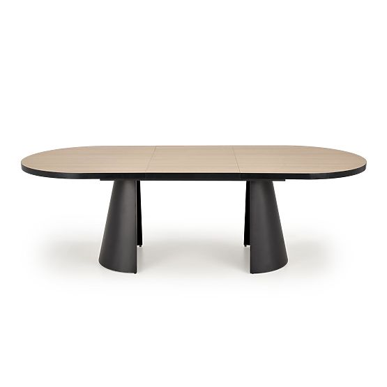 Table extensible GIACOMO, plateau - naturel, pied - noir (2p=1ks)