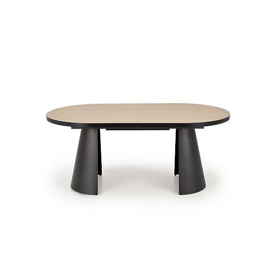 Table extensible GIACOMO, plateau - naturel, pied - noir (2p=1ks)