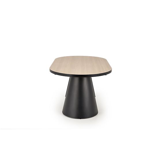 Table extensible GIACOMO, plateau - naturel, pied - noir (2p=1ks)