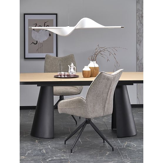 Table extensible GIACOMO, plateau - naturel, pied - noir (2p=1ks)