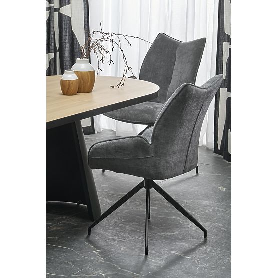 Table extensible GIACOMO, plateau - naturel, pied - noir (2p=1ks)