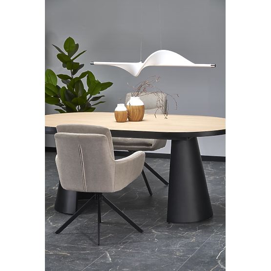 Table extensible GIACOMO, plateau - naturel, pied - noir (2p=1ks)
