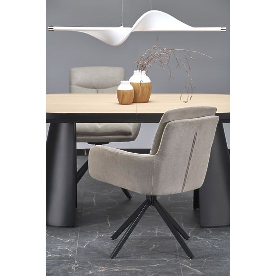 Table extensible GIACOMO, plateau - naturel, pied - noir (2p=1ks)