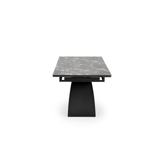 Table extensible HILARIO, plateau - marbre noir, pieds - noirs (3p=1ks)