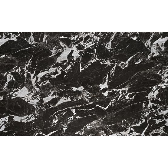 Table extensible HILARIO, plateau - marbre noir, pieds - noirs (3p=1ks)