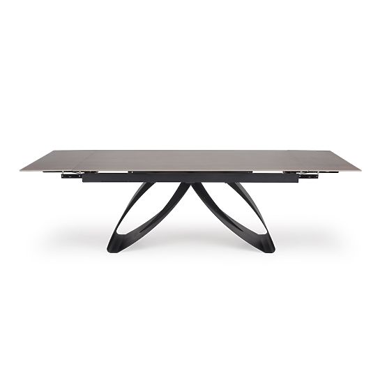 Table extensible HILARIO, plateau - noyer, pieds - noirs (3p=1ks)