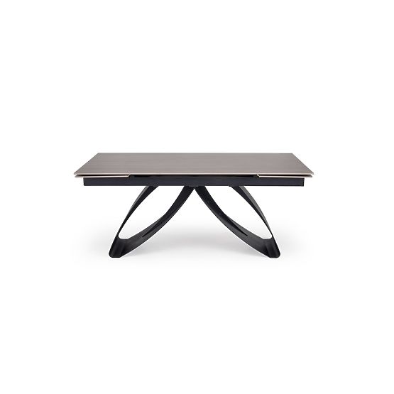 Table extensible HILARIO, plateau - noyer, pieds - noirs (3p=1ks)