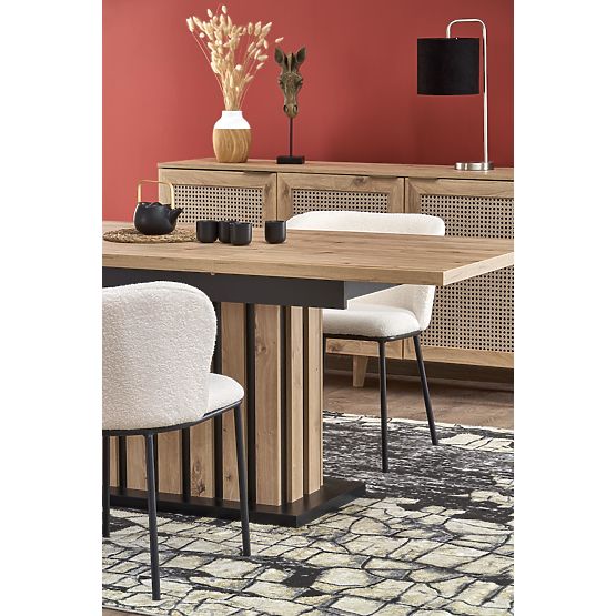 Table extensible LAMELLO 160-210/90 cm chêne artisan/noir