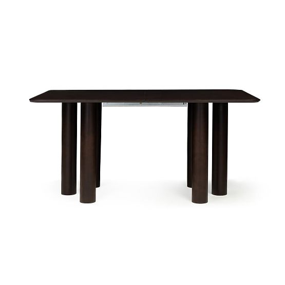 Table extensible Loa 140-200 cm, placage de chêne, noyer, bois de hêtre, arrondi