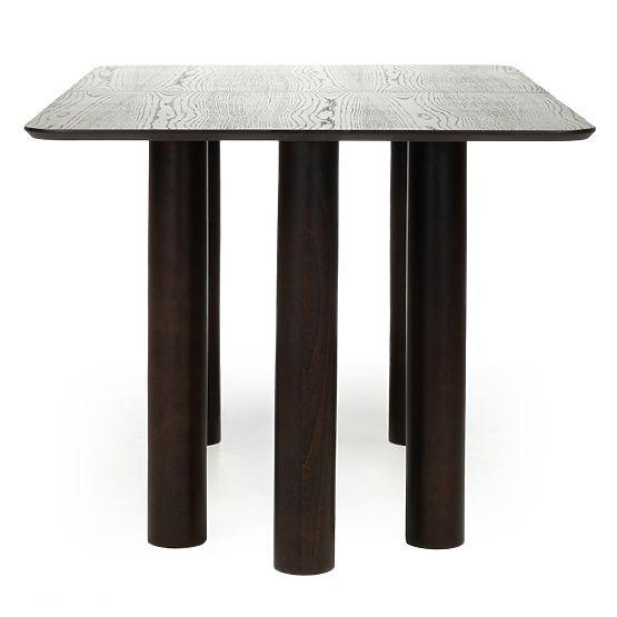 Table extensible Loa 140-200 cm, placage de chêne, noyer, bois de hêtre, arrondi