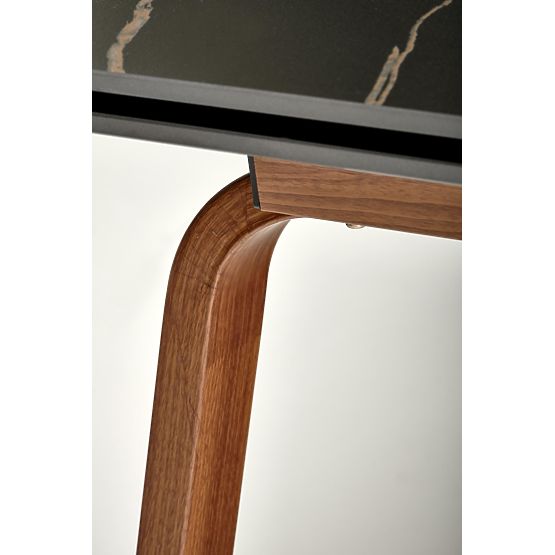 Table extensible LOZANO, marbre noir / noyer (2p=1ks)