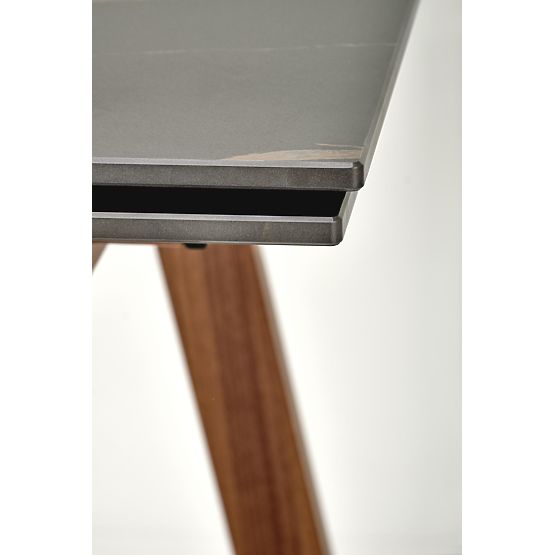 Table extensible LOZANO, marbre noir / noyer (2p=1ks)