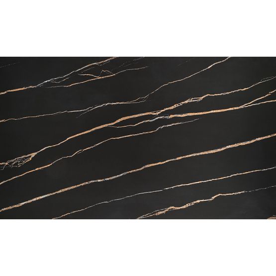 Table extensible LOZANO, marbre noir / noyer (2p=1ks)