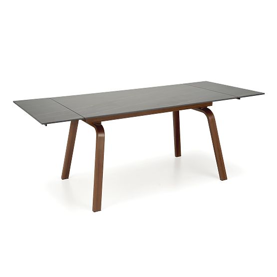 Table extensible LOZANO, marbre noir / noyer (2p=1ks)