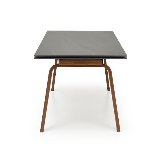 Table extensible LOZANO, marbre noir / noyer (2p=1ks)