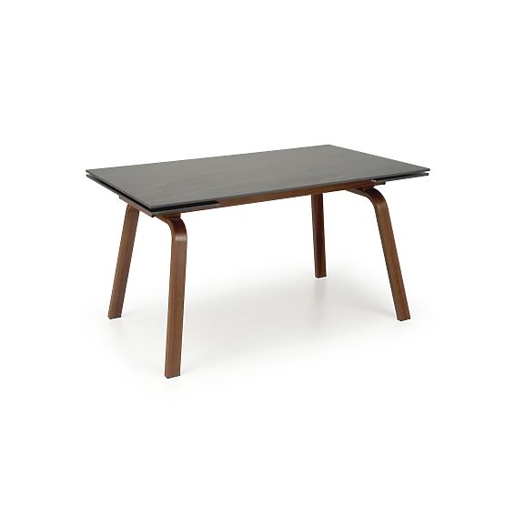 Table extensible LOZANO, marbre noir / noyer (2p=1ks)