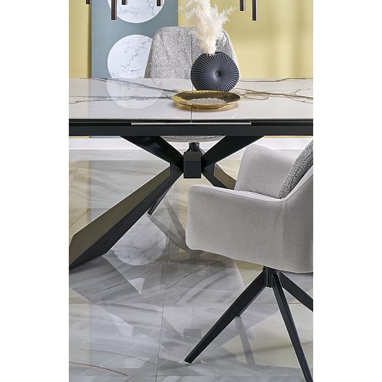 Table extensible LUCIANO, plateau : marbre blanc (2p=1ks)