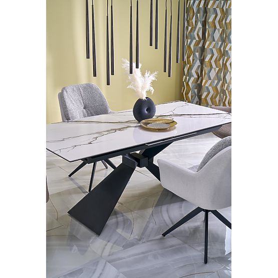 Table extensible LUCIANO, plateau : marbre blanc (2p=1ks)