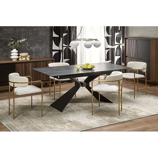 Table extensible LUCIANO, plateau : marbre bleu (2p=1ks)