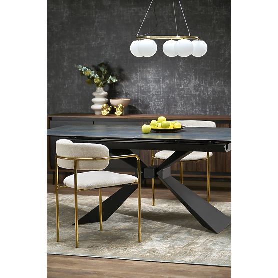 Table extensible LUCIANO, plateau : marbre bleu (2p=1ks)