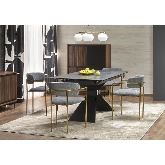 Table extensible LUCIANO, plateau : marbre bleu (2p=1ks)