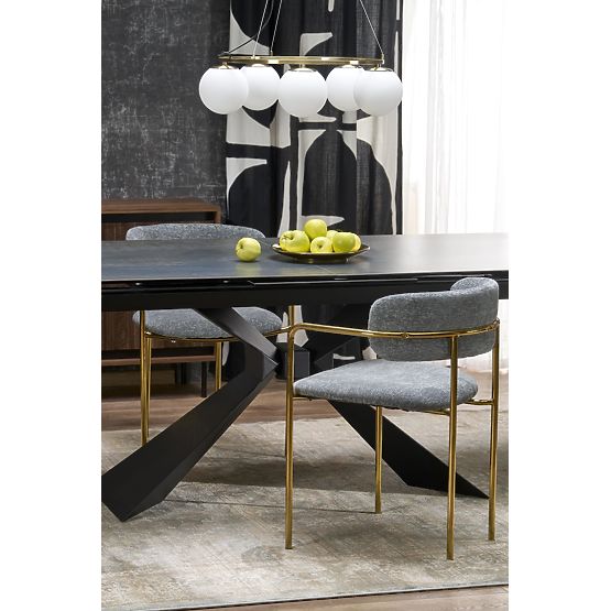 Table extensible LUCIANO, plateau : marbre bleu (2p=1ks)