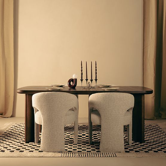 Table extensible Marbella 160-200 cm, rectangulaire, chêne foncé